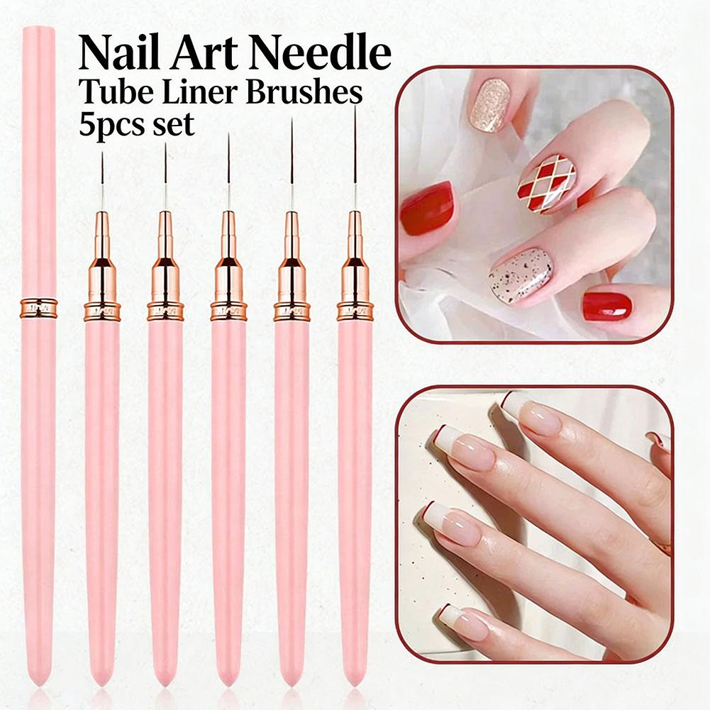 Nail Art Brush Set - Juego de 5 pinceles para decoración