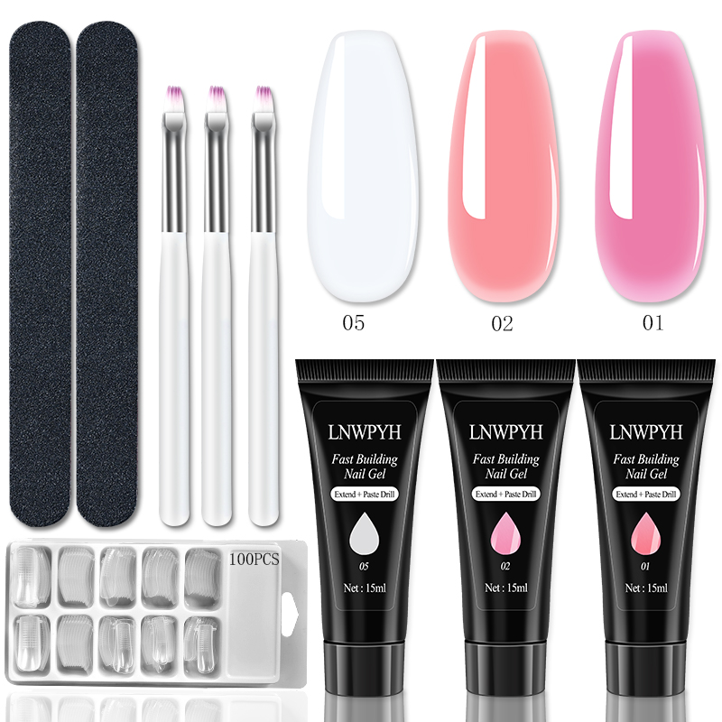 Polygel Nail Kit - Juego de Gel para extensión de