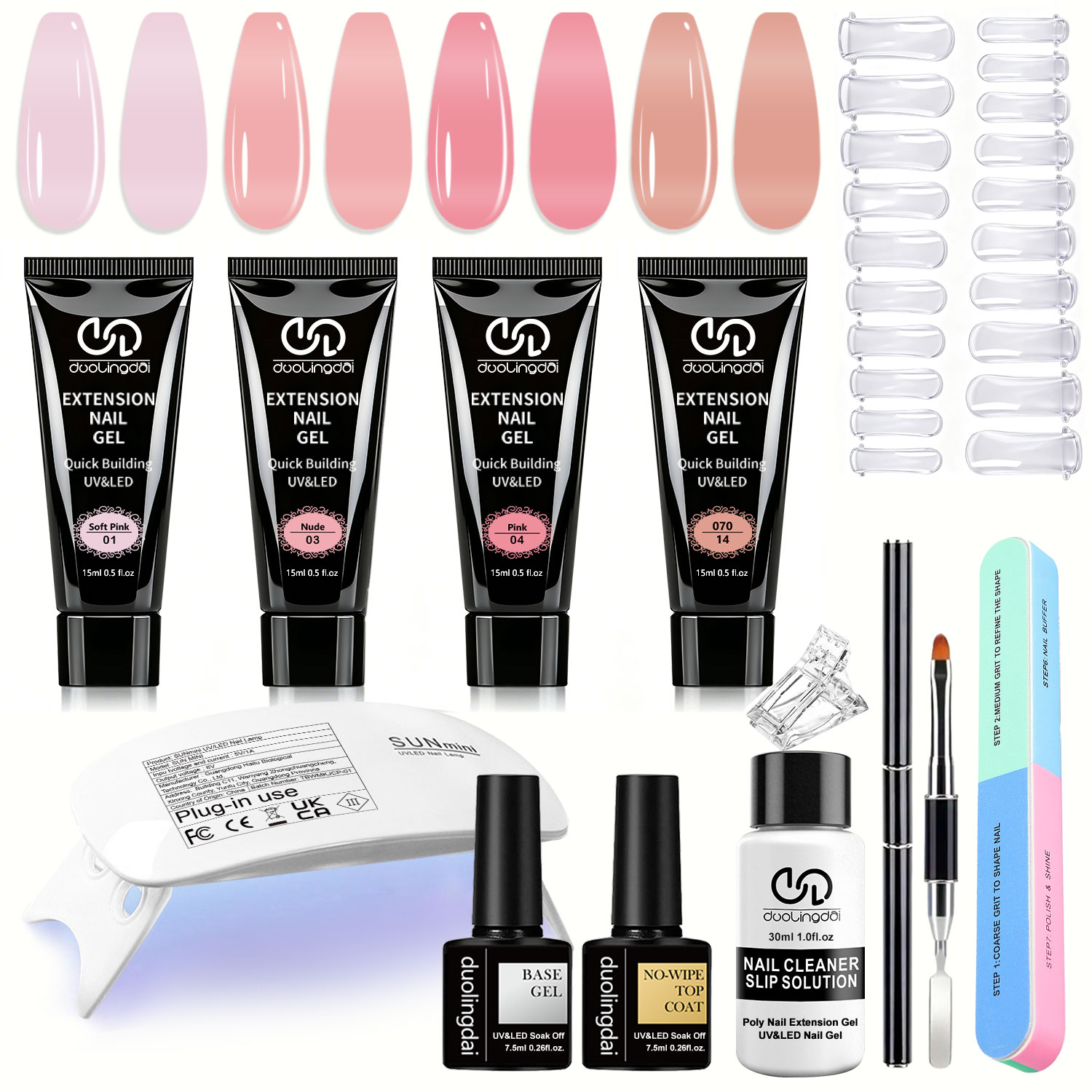 Polygel Nail Kit - Duolingdai Gel de Extensión de Uñas