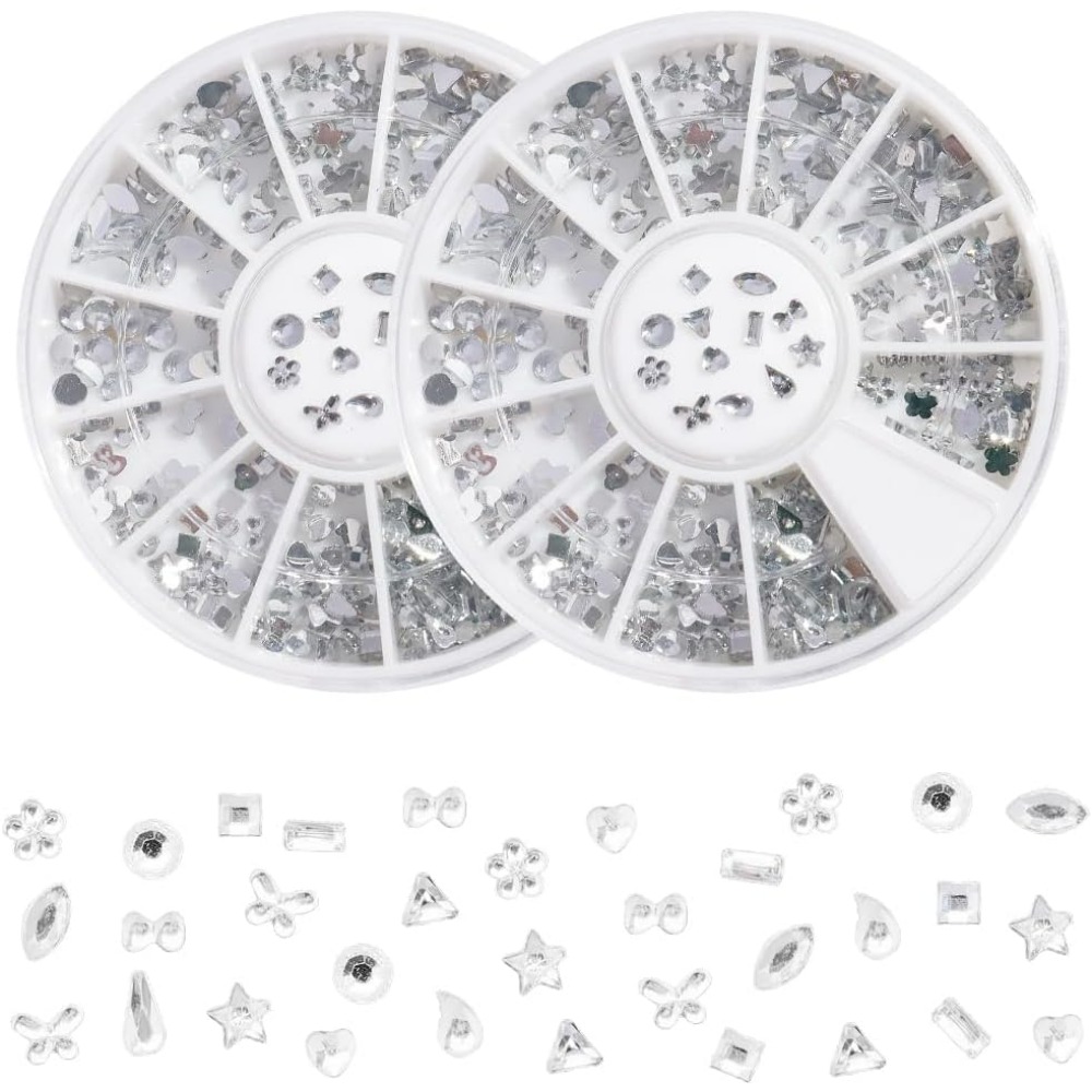 Rhinestone Nail Gem - 2 Cajas de Kit de Piedras