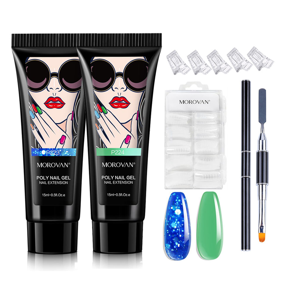 Polygel Nail Kit - Kit de Gel para uñas postizas,
