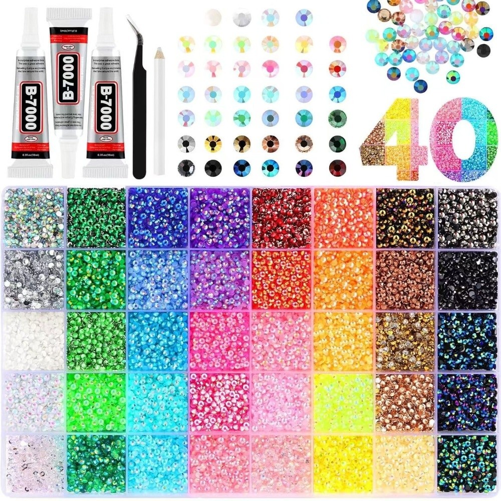 Rhinestone Nail Gem - Kit de diamantes de imitación de