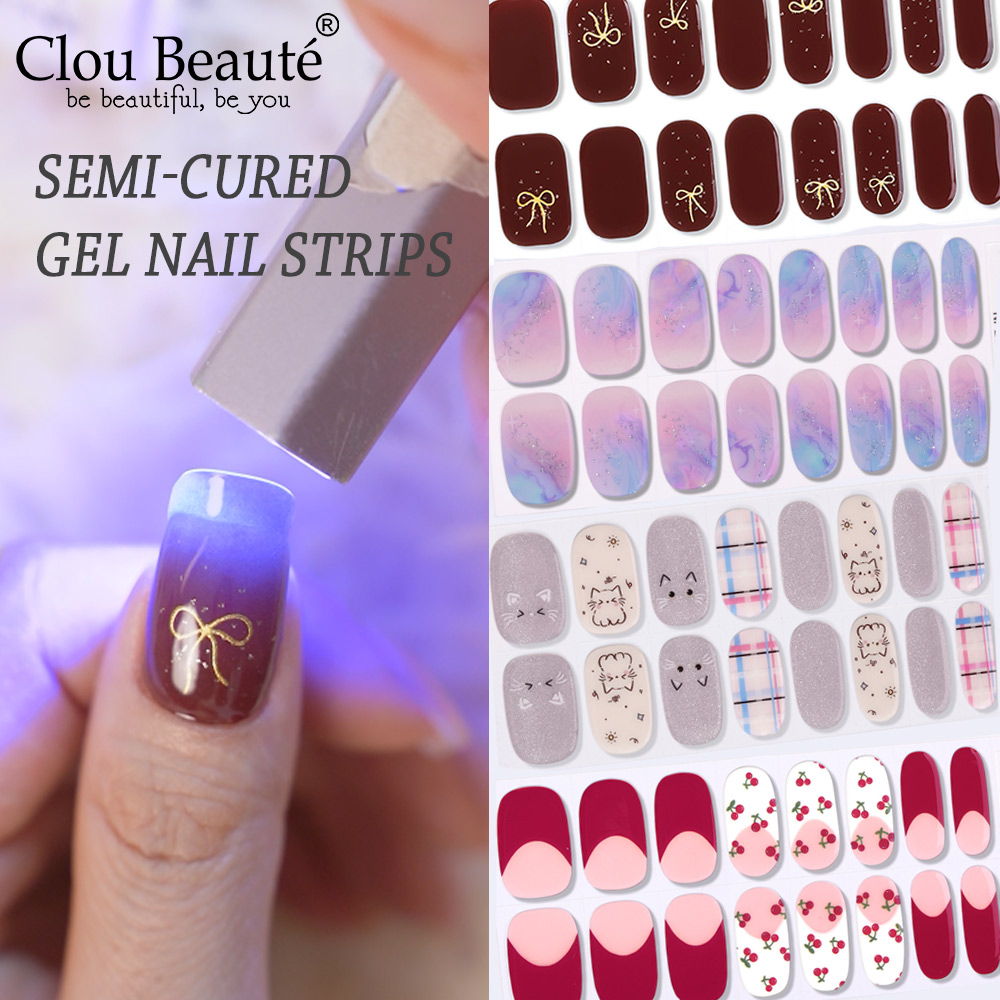 Striping Tape Nail - Tiras de Uñas de Gel Semicuradas,