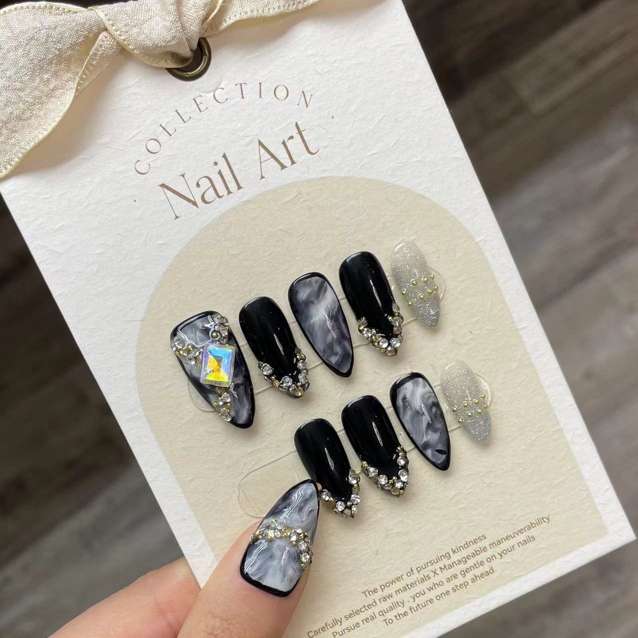 Uñas postizas hechas a mano co - Nail Art Gliter reseña y precio
