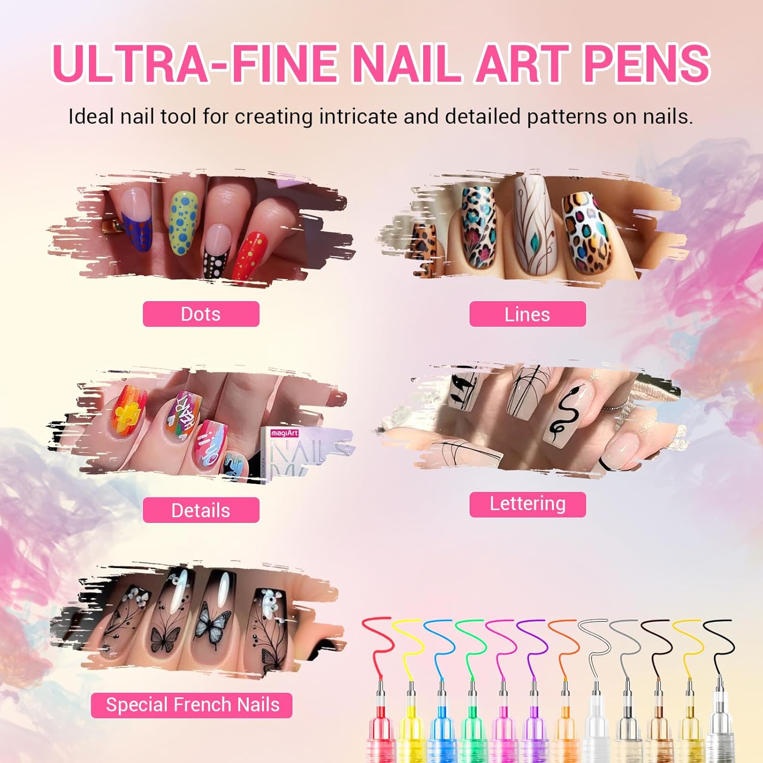 Juego de bolígrafos para decor - Nail Art Brush Set reseña y precio