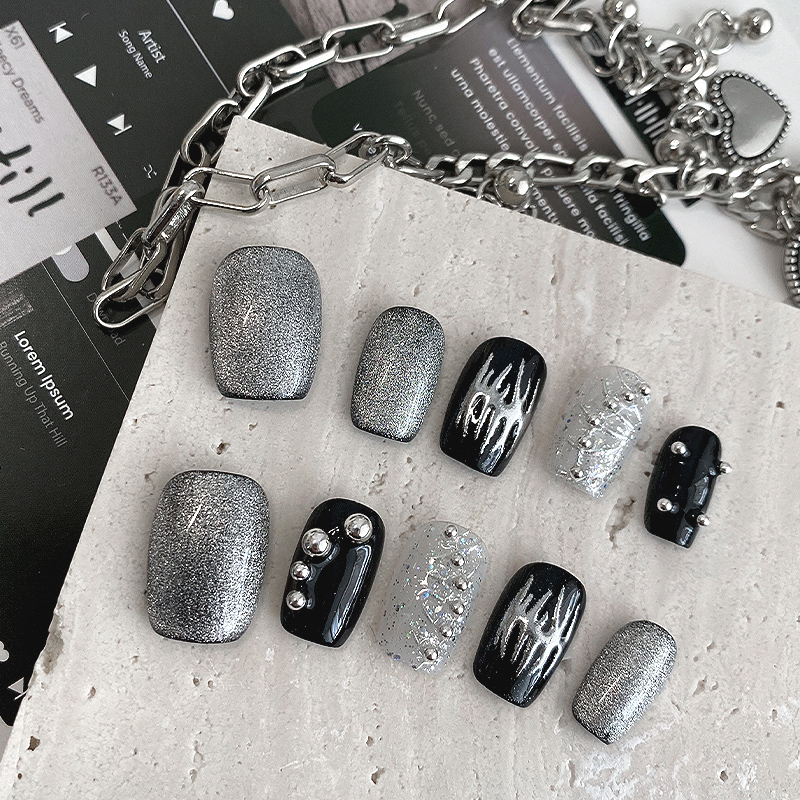 10 Uñas Postizas Cortas Cuadra - Nail Art Gliter reseña y precio