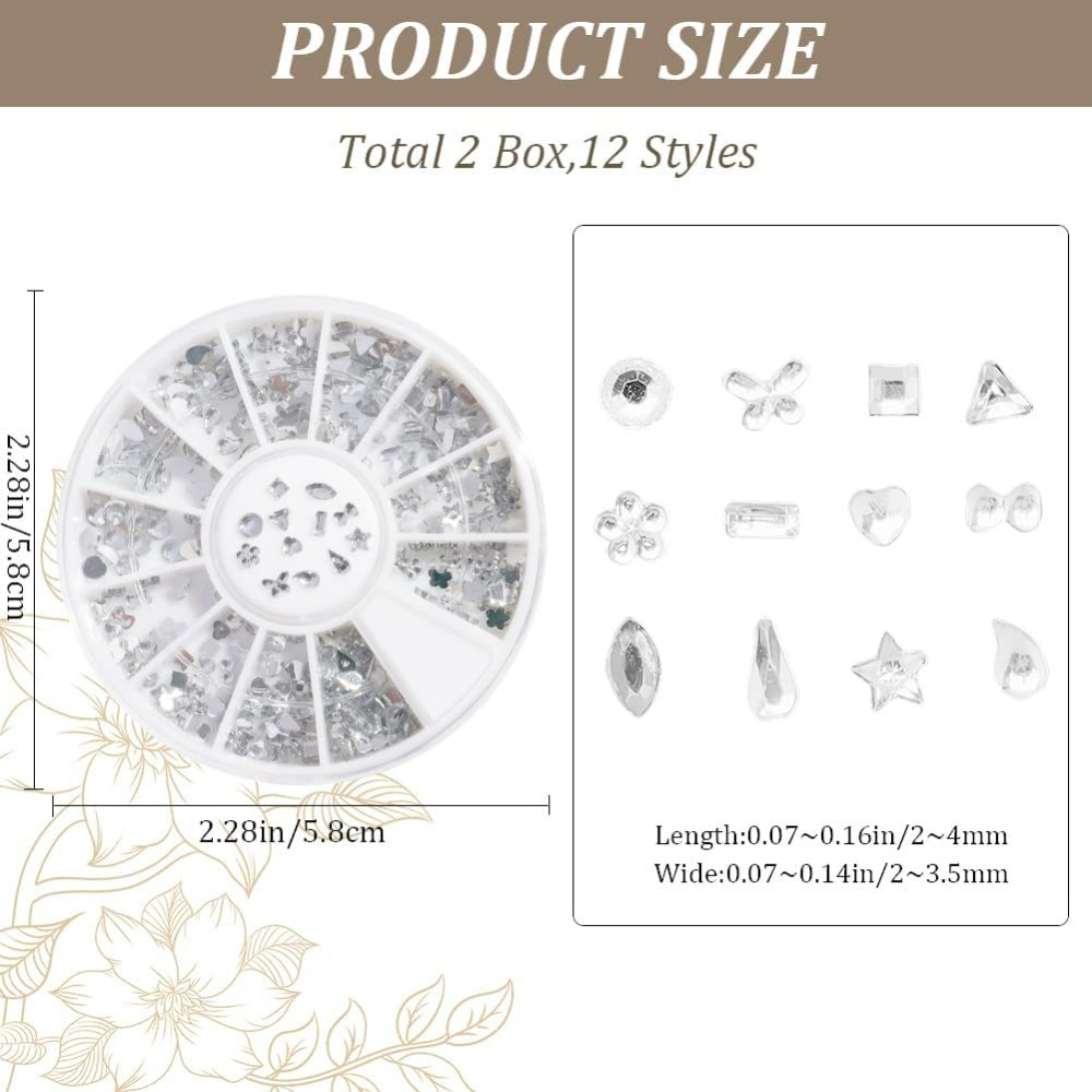 2 Cajas de Kit de Piedras de C - Rhinestone Nail Gem reseña y precio