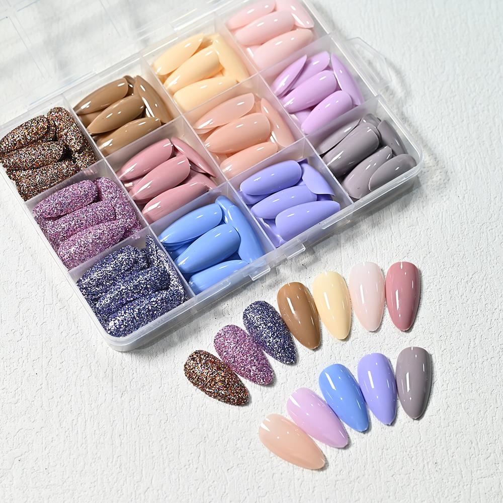 288 Uñas Postizas Macaron Medi - Nail Art Gliter reseña y precio