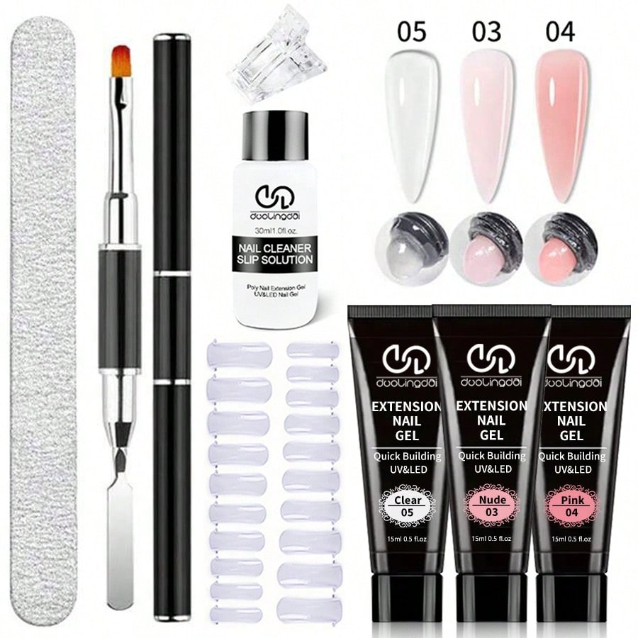 8 unids/set de Gel de extensió - Polygel Nail Kit reseña y precio