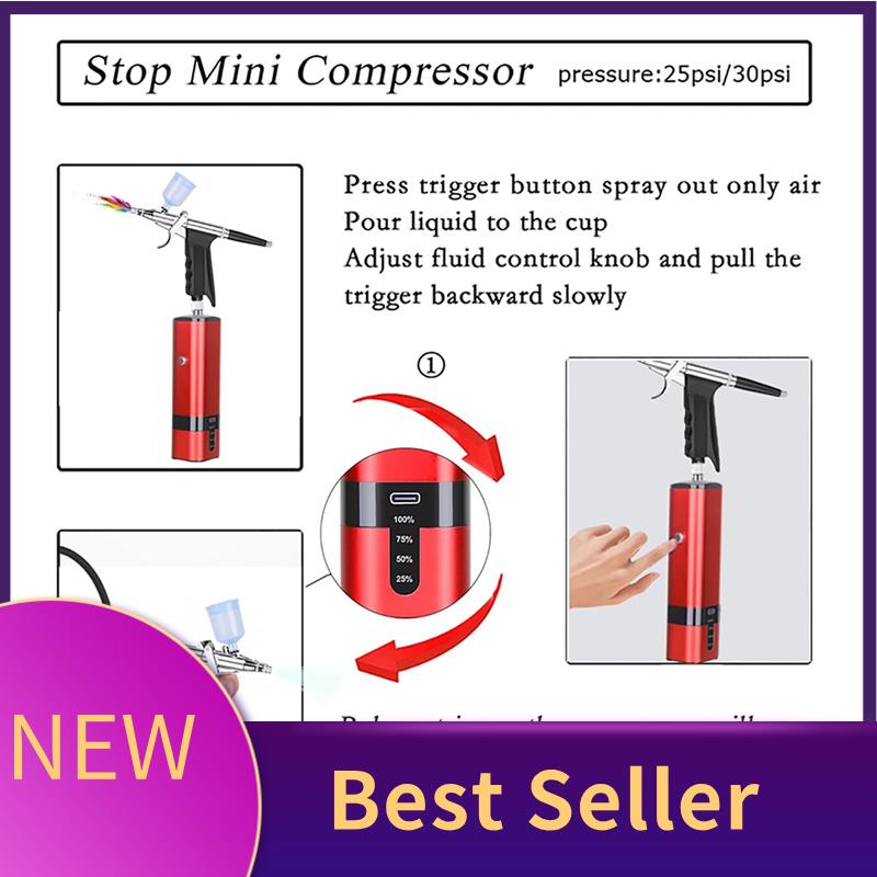 ABLU-Juego de aerógrafo inalám - Nail Art Brush Set reseña y precio