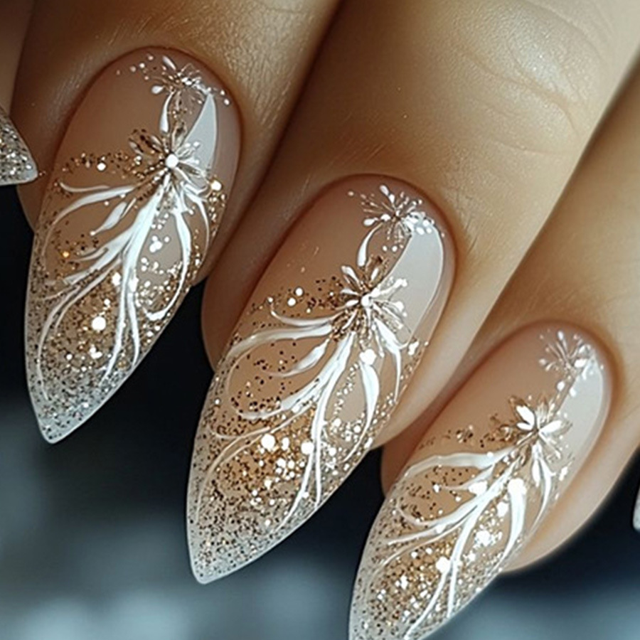 24 unids/set de uñas postizas  - Nail Art Gliter reseña y precio