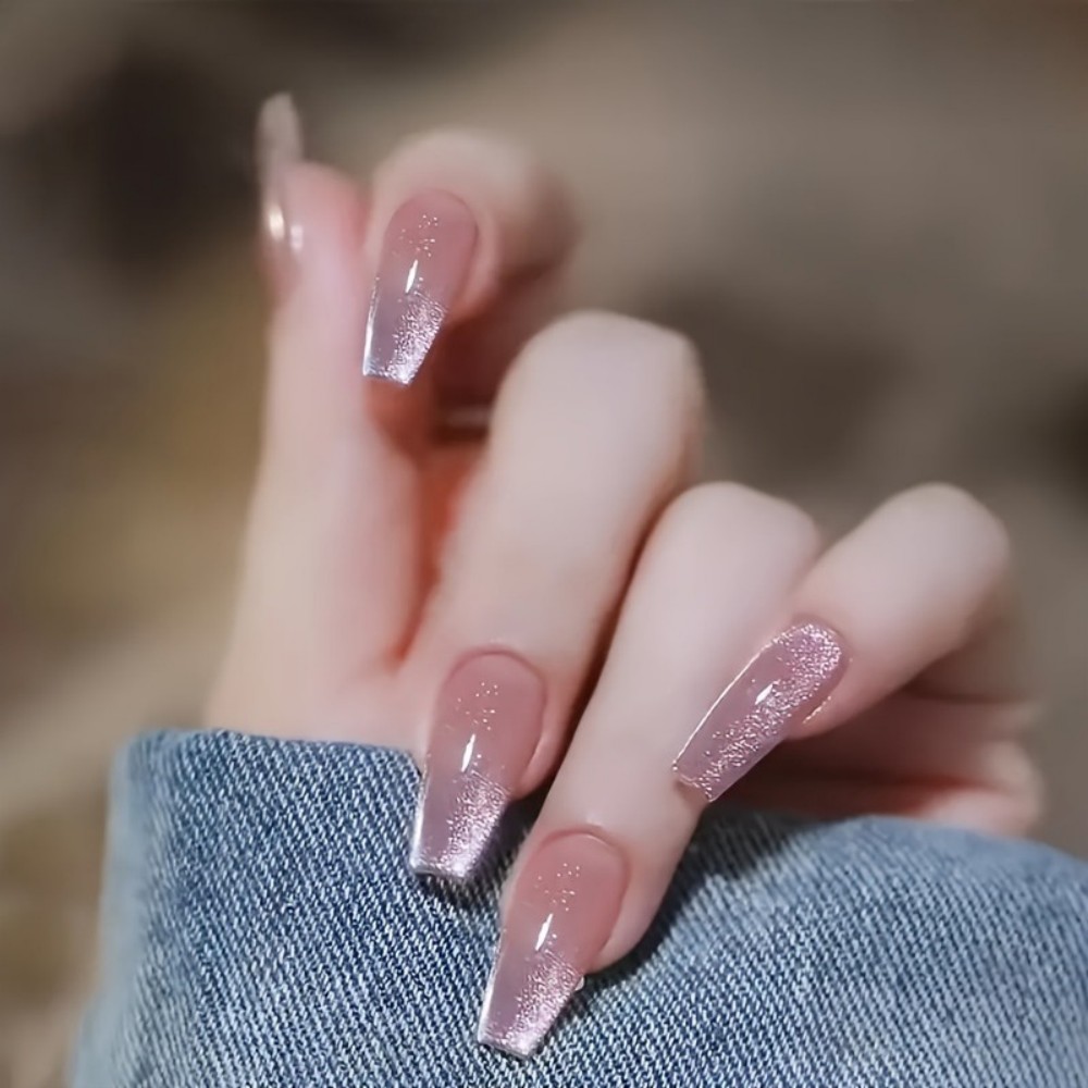 24 Uñas Postizas Largas con Di - Nail Art Gliter reseña y precio