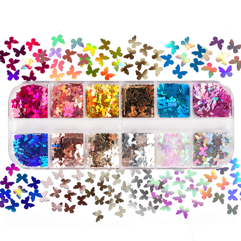 Mariposa fluorescente de color - Nail Art Gliter reseña y precio