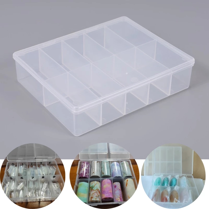Caja de almacenamiento transpa - Nail Art Gliter reseña y precio