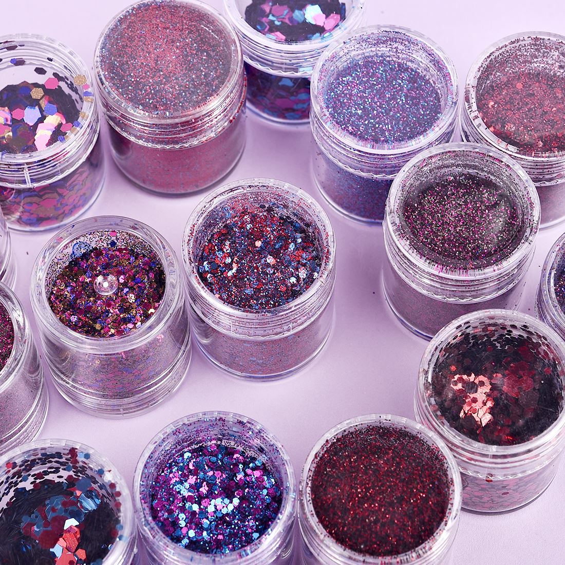 4/5 botellas de polvo de purpu - Nail Art Gliter reseña y precio